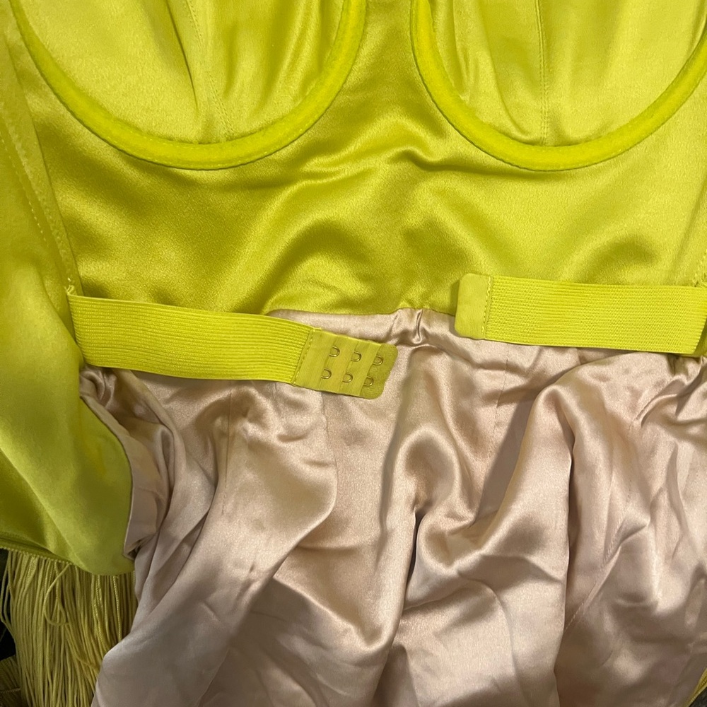 House of CB Yellow Sweetheart Slit Gown - Picture 5 of 9